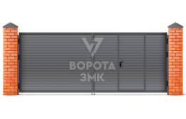 Ворота распашные утепленные из сэндвич панелей 1500×3000 ЗМК-5229